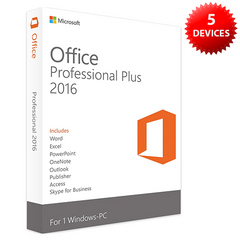 Microsoft Office 2016 Professional Plus Lifetime License for 5 PC's